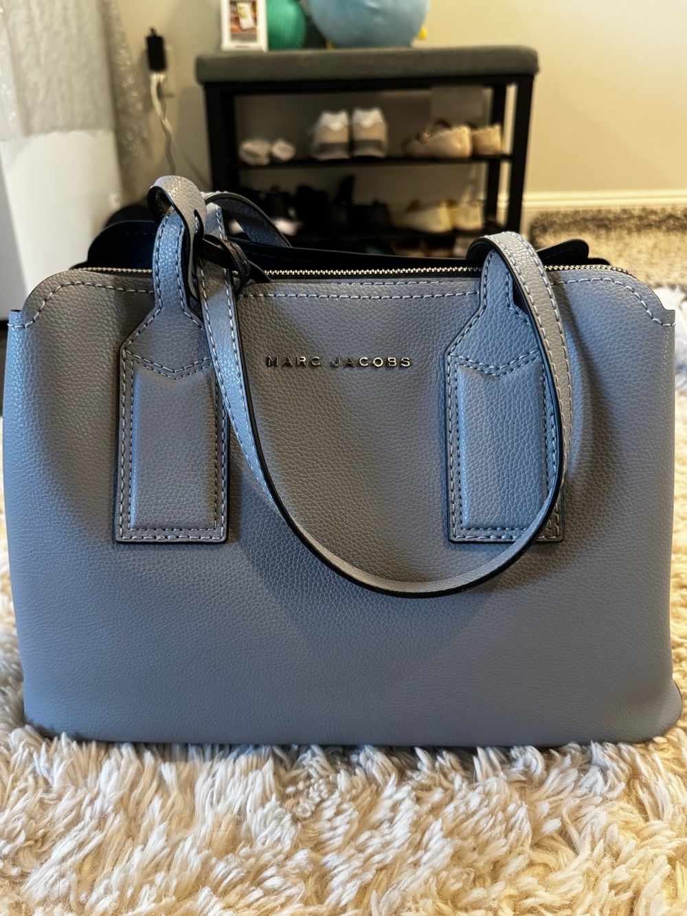 Marc Jacobs Gray Pebbled Leather Satchel